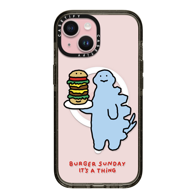 JOGUMAN x CASETiFY iPhone 15 Case Dinosaur,Animal ブラック インパクトケース MagSafe対応 Stego on Burger Sunday Mother's Day JOGUMAN x CASETiFY iPhone 15 Case Dinosaur,Animal ブラック インパクトケース MagSafe対応 Stego on Burger Sunday Mother's Day
