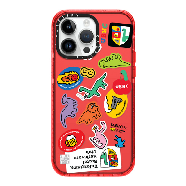 JOGUMAN x CASETiFY iPhone 14 Pro Max ケース Sticker,Dinosaur レッド インパクトケース UBHC Sticker Father's Day JOGUMAN x CASETiFY iPhone 14 Pro Max ケース Sticker,Dinosaur レッド インパクトケース UBHC Sticker Father's Day