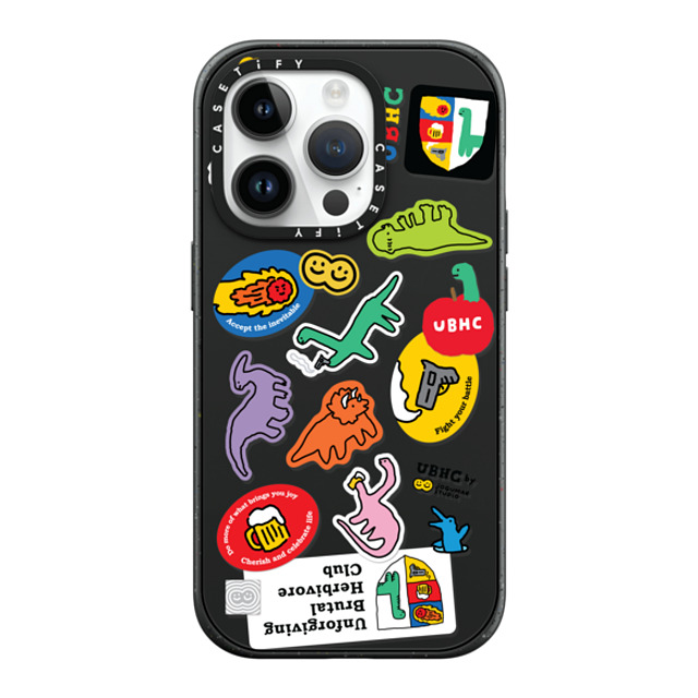 JOGUMAN x CASETiFY iPhone 14 Pro ケース マットブラック インパクトケース MagSafe対応 UBHC Sticker