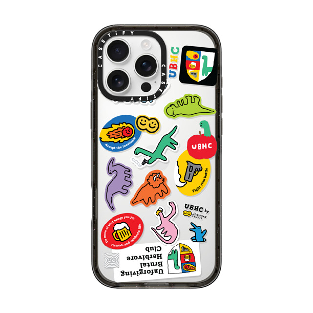 JOGUMAN x CASETiFY iPhone 16 Pro Max ケース ブラック インパクトケース UBHC Sticker