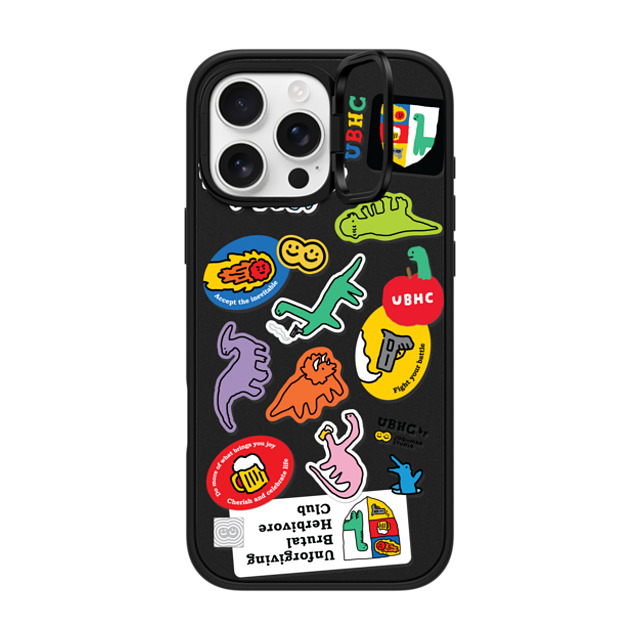 JOGUMAN x CASETiFY iPhone 16 Pro Max ケース マットブラック インパクトリングスタンドケース MagSafe対応 UBHC Sticker