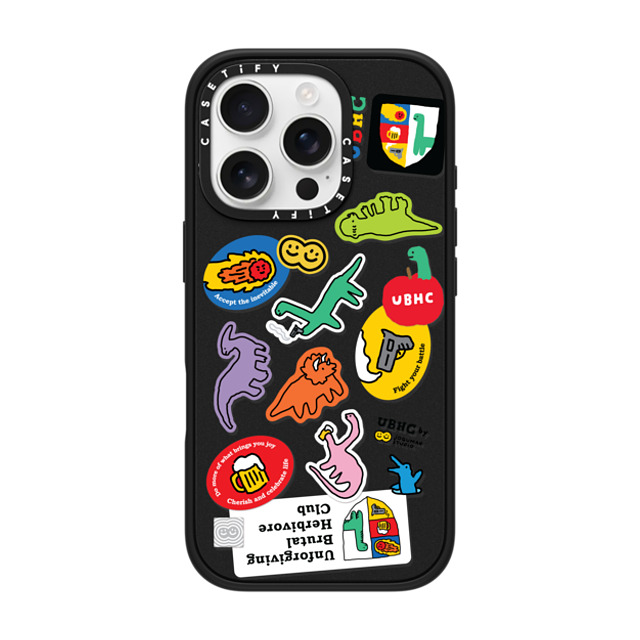 JOGUMAN x CASETiFY iPhone 16 Pro ケース マットブラック インパクトケース MagSafe対応 UBHC Sticker