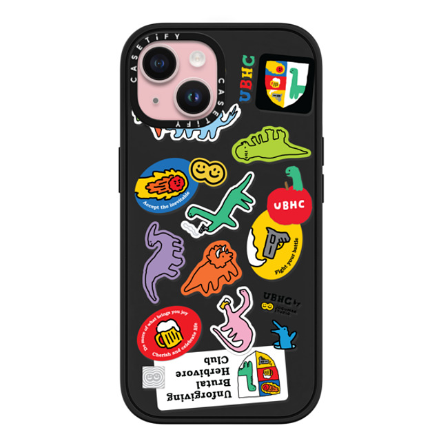 JOGUMAN x CASETiFY iPhone 15 ケース マットブラック インパクトケース MagSafe対応 UBHC Sticker