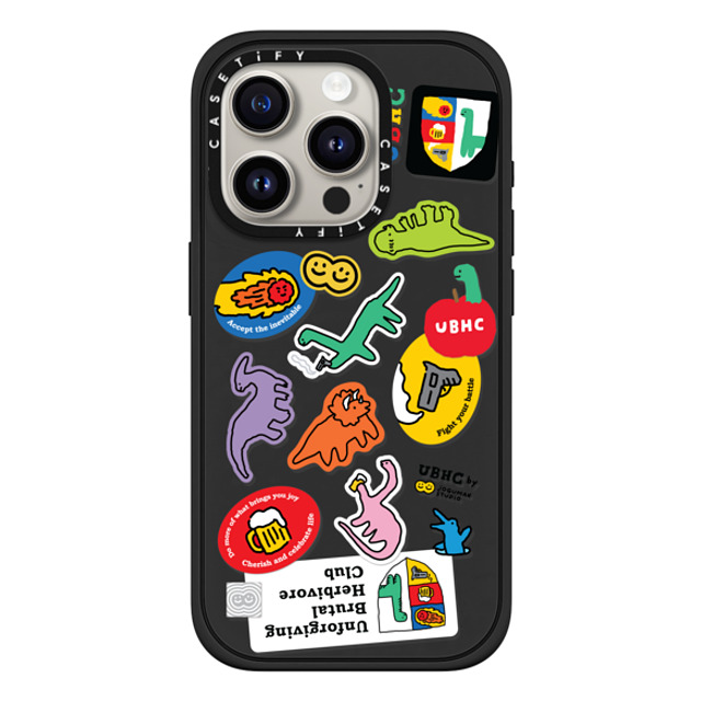 JOGUMAN x CASETiFY iPhone 15 Pro ケース マットブラック インパクトケース MagSafe対応 UBHC Sticker