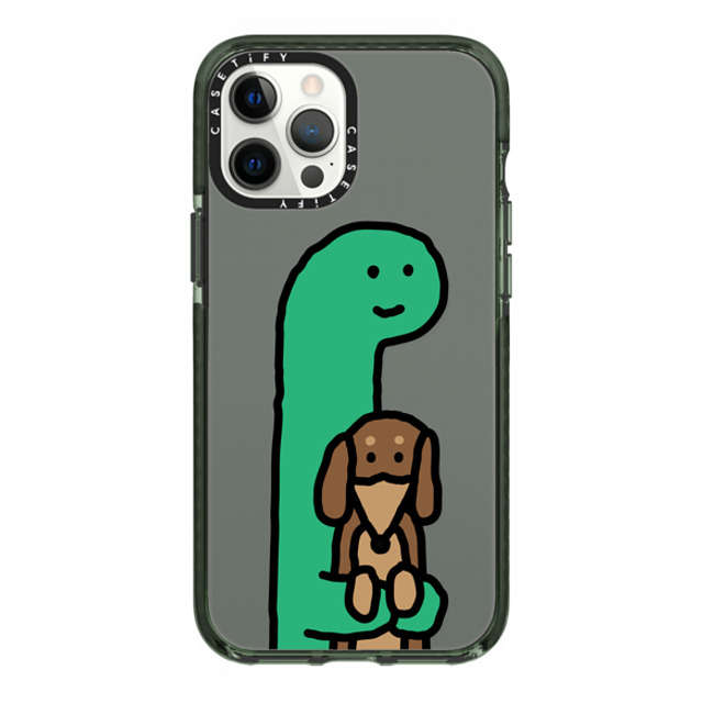 JOGUMAN x CASETiFY iPhone 12 Pro Max Case Dog,Dinosaur Midnight Green インパクトケース Hold me Mother's Day JOGUMAN x CASETiFY iPhone 12 Pro Max Case Dog,Dinosaur Midnight Green インパクトケース Hold me Mother's Day
