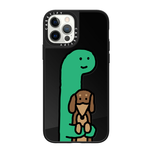 JOGUMAN x CASETiFY iPhone 12 Pro Case Dog,Dinosaur Black on Black ミラーケース MagSafe対応 Hold me Mother's Day JOGUMAN x CASETiFY iPhone 12 Pro Case Dog,Dinosaur Black on Black ミラーケース MagSafe対応 Hold me Mother's Day
