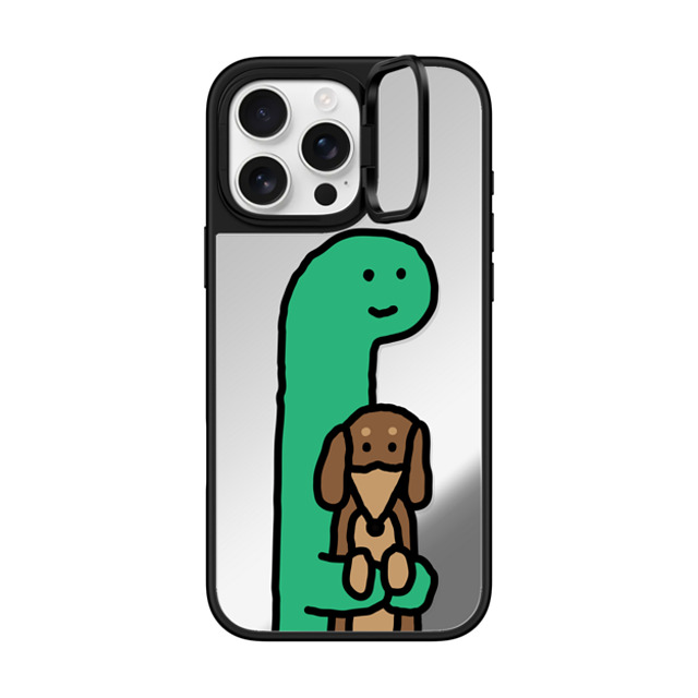 JOGUMAN x CASETiFY iPhone 16 Pro Max ケース Silver on Black ミラー リングスタンドケース MagSafe対応 Hold me