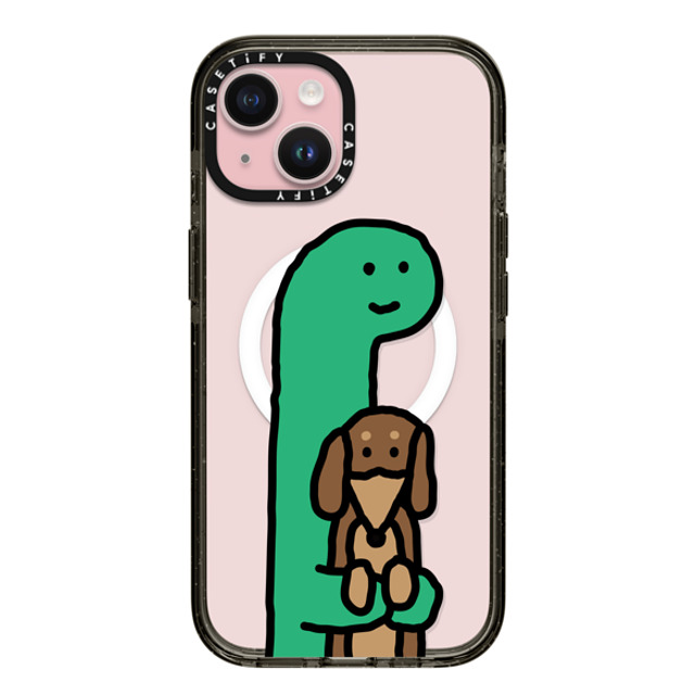 JOGUMAN x CASETiFY iPhone 15 Case Dog,Dinosaur Black Impact Case MagSafe Compatible Hold me Back to School JOGUMAN x CASETiFY iPhone 15 Case Dog,Dinosaur Black Impact Case MagSafe Compatible Hold me Back to School