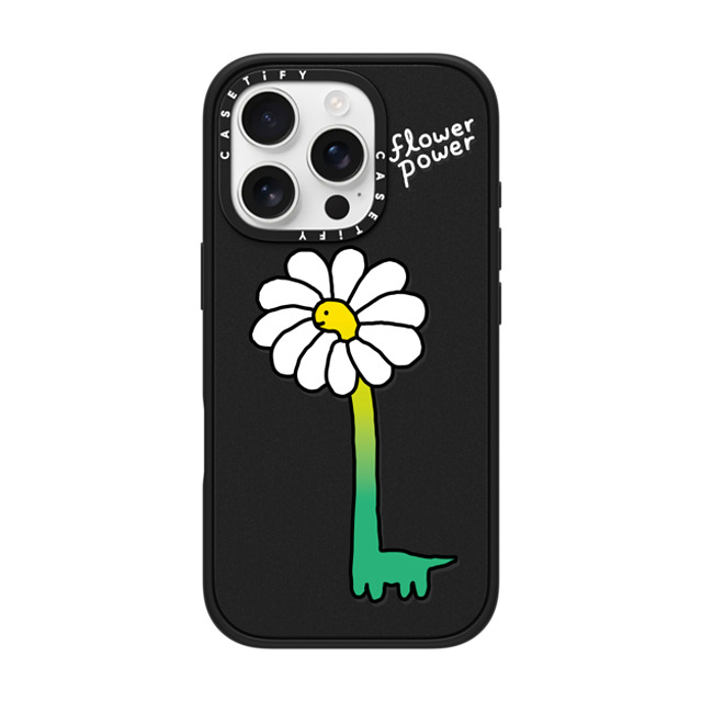 JOGUMAN x CASETiFY iPhone 16 Pro Case Floral,Dinosaur マットブラック Impact Case MagSafe Compatible Flower Power Mother's Day JOGUMAN x CASETiFY iPhone 16 Pro Case Floral,Dinosaur マットブラック Impact Case MagSafe Compatible Flower Power Mother's Day