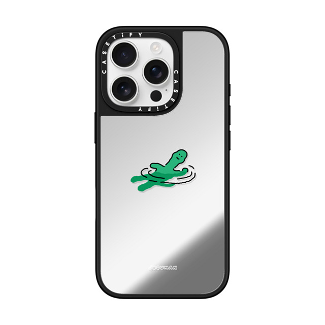 JOGUMAN x CASETiFY iPhone 16 Pro ケース Silver on Black ミラーケース MagSafe対応 Floating