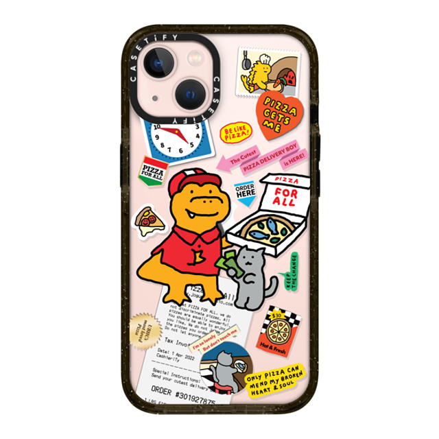 JOGUMAN x CASETiFY iPhone 13 ケース ブラック インパクトケース Cutest Pizza Boy