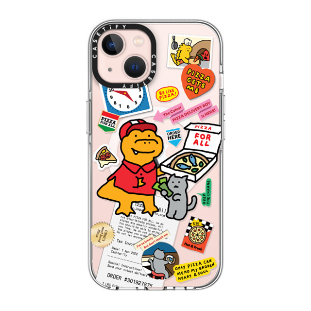 JOGUMAN x CASETiFY iPhone 13 ケース クリア クリア ケース MagSafe対応 Cutest Pizza Boy