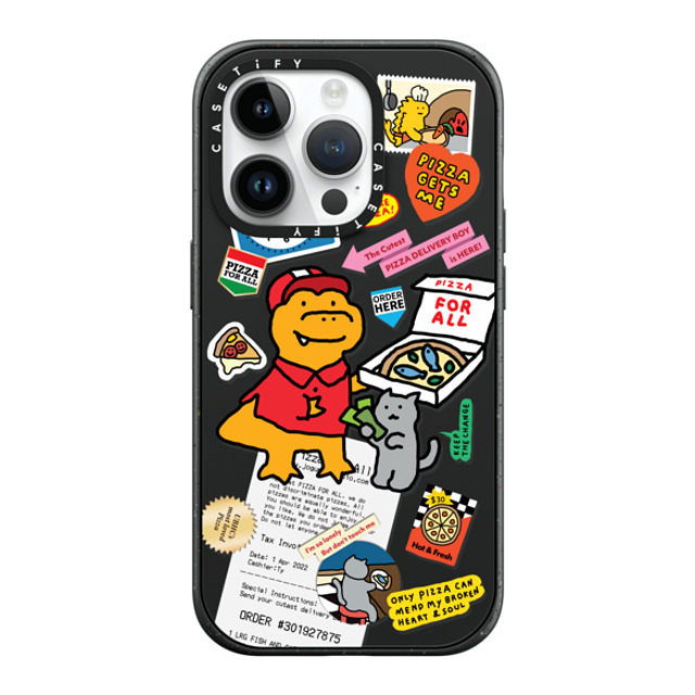 JOGUMAN x CASETiFY iPhone 14 Pro ケース マットブラック インパクトケース MagSafe対応 Cutest Pizza Boy