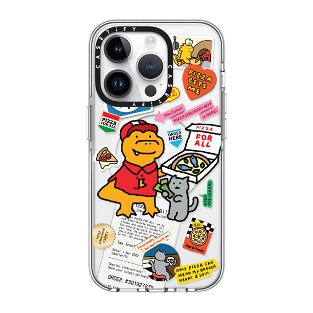 JOGUMAN x CASETiFY iPhone 14 Pro ケース クリア クリア ケース MagSafe対応 Cutest Pizza Boy