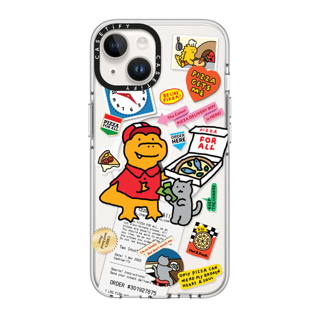 JOGUMAN x CASETiFY iPhone 14 ケース クリア クリア ケース MagSafe対応 Cutest Pizza Boy