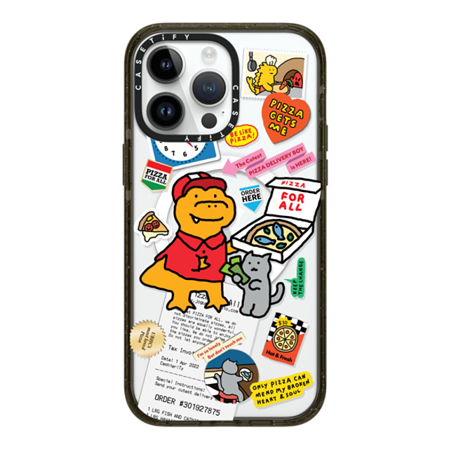 JOGUMAN x CASETiFY iPhone 14 Pro Max ケース ブラック インパクトケース MagSafe対応 Cutest Pizza Boy