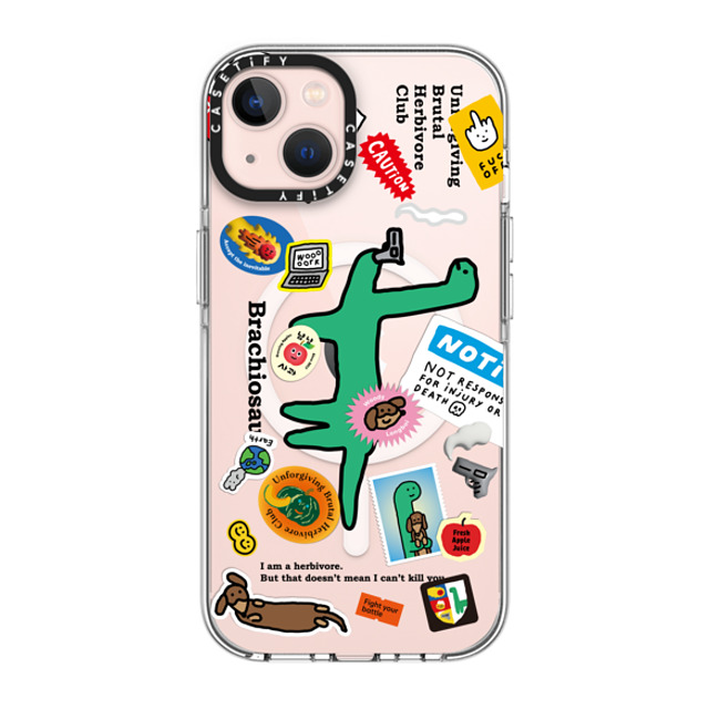 JOGUMAN x CASETiFY iPhone 13 ケース クリア クリア ケース MagSafe対応 Brachiosaurus Sticker