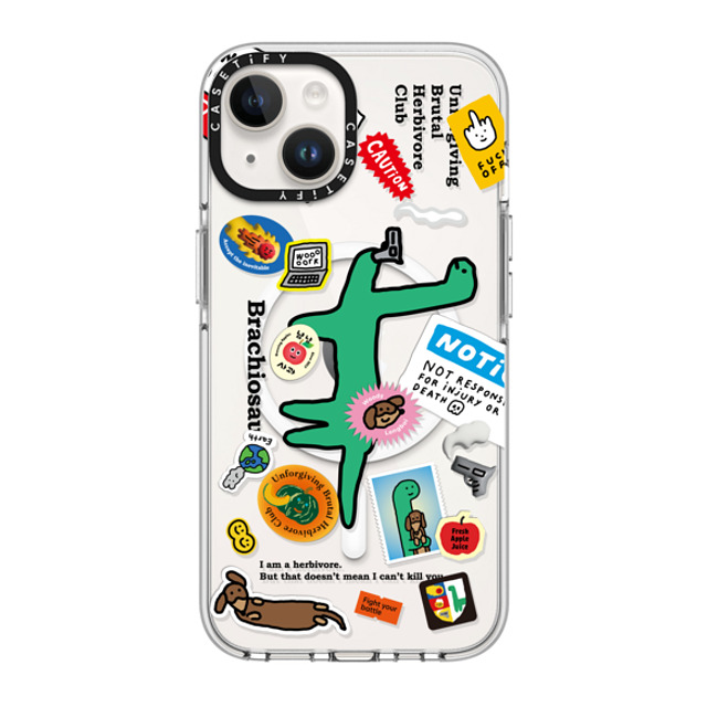 JOGUMAN x CASETiFY iPhone 14 ケース クリア クリア ケース MagSafe対応 Brachiosaurus Sticker