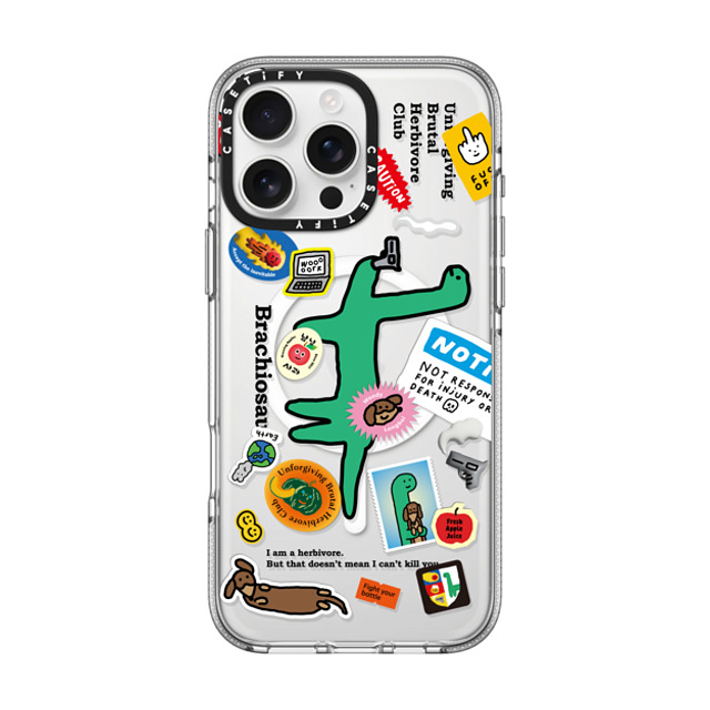 JOGUMAN x CASETiFY iPhone 16 Pro Max ケース クリア クリア ケース MagSafe対応 Brachiosaurus Sticker