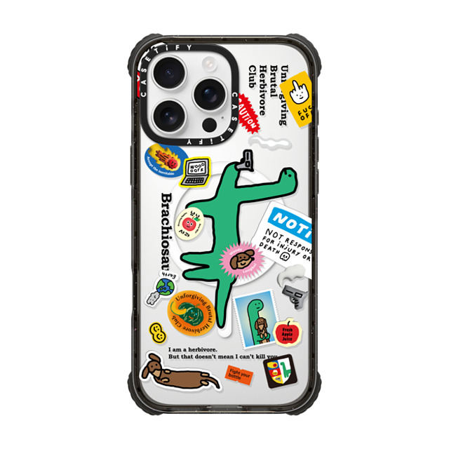 JOGUMAN x CASETiFY iPhone 16 Pro Max Case Black ウルトラ インパクトケース MagSafe 対応 Brachiosaurus Sticker JOGUMAN x CASETiFY iPhone 16 Pro Max Case Black ウルトラ インパクトケース MagSafe 対応 Brachiosaurus Sticker