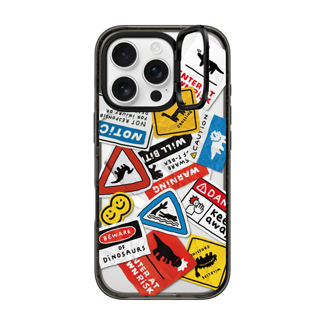 JOGUMAN x CASETiFY iPhone 16 Pro ケース Sticker,Dinosaur ブラック インパクトリングスタンドケース MagSafe対応 Beware of Dinosaurs Father's Day JOGUMAN x CASETiFY iPhone 16 Pro ケース Sticker,Dinosaur ブラック インパクトリングスタンドケース MagSafe対応 Beware of Dinosaurs Father's Day