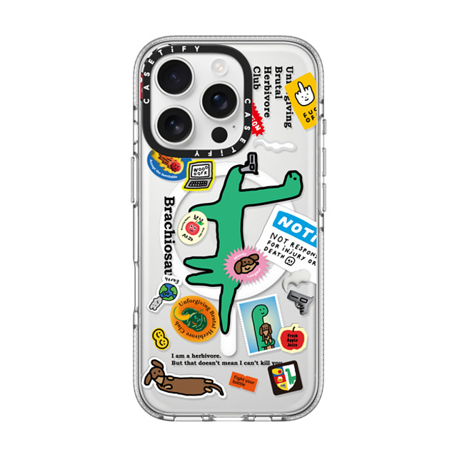 JOGUMAN x CASETiFY iPhone 16 Pro ケース クリア クリア ケース MagSafe対応 Brachiosaurus Sticker