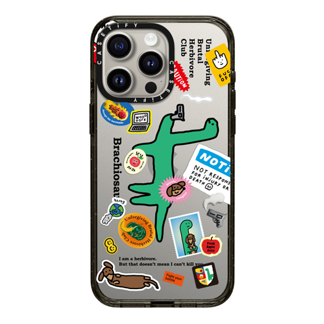 JOGUMAN x CASETiFY iPhone 15 Pro Max ケース ブラック インパクトケース Brachiosaurus Sticker