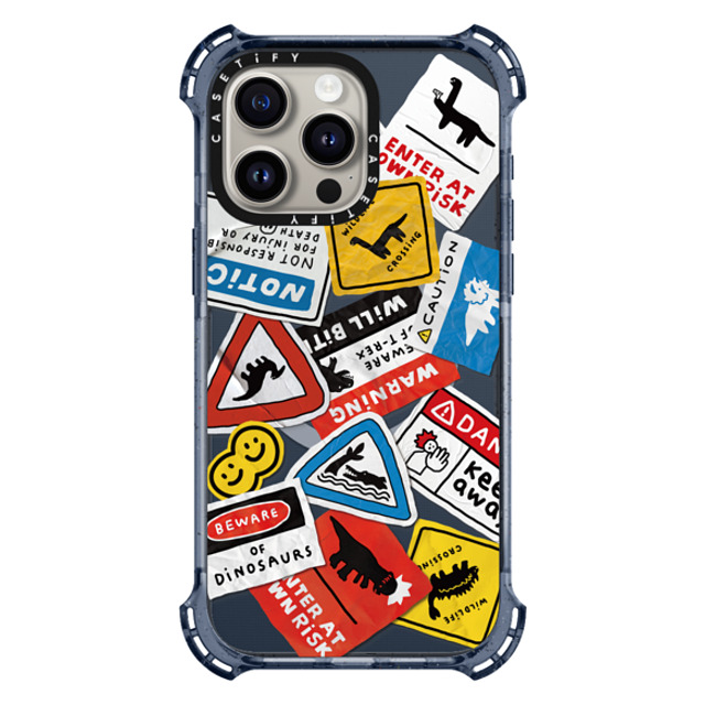 JOGUMAN x CASETiFY iPhone 15 Pro Max Case Classic Blue バウンスケース Beware of Dinosaurs JOGUMAN x CASETiFY iPhone 15 Pro Max Case Classic Blue バウンスケース Beware of Dinosaurs