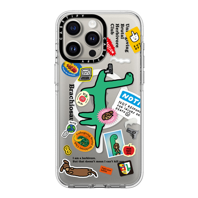 JOGUMAN x CASETiFY iPhone 15 Pro Max ケース クリア クリア ケース MagSafe対応 Brachiosaurus Sticker