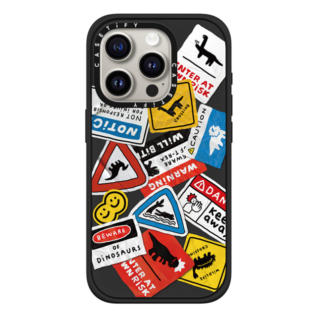 JOGUMAN x CASETiFY iPhone 15 Pro ケース Sticker,Dinosaur マットブラック インパクトケース MagSafe対応 Beware of Dinosaurs Father's Day JOGUMAN x CASETiFY iPhone 15 Pro ケース Sticker,Dinosaur マットブラック インパクトケース MagSafe対応 Beware of Dinosaurs Father's Day