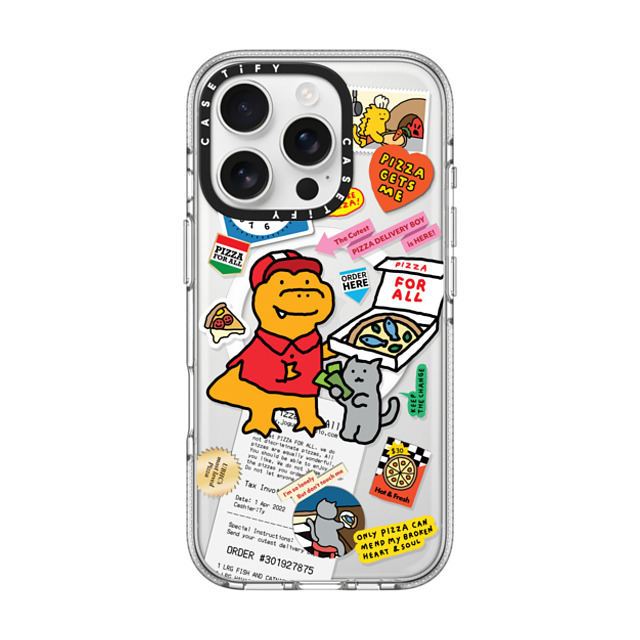 JOGUMAN x CASETiFY iPhone 16 Pro ケース クリア クリア ケース MagSafe対応 Cutest Pizza Boy