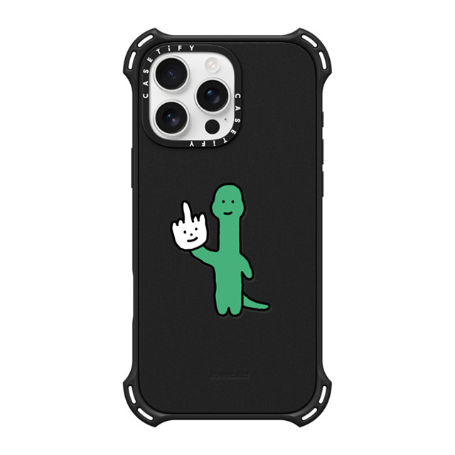 JOGUMAN x CASETiFY iPhone 16 Pro Max ケース Dinosaur,Animal マットブラック バウンスケース Talk to the Hand Father's Day JOGUMAN x CASETiFY iPhone 16 Pro Max ケース Dinosaur,Animal マットブラック バウンスケース Talk to the Hand Father's Day