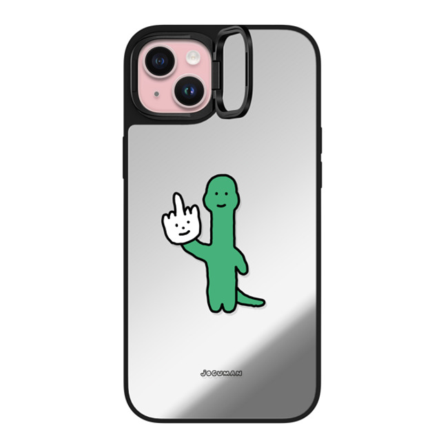 JOGUMAN x CASETiFY iPhone 15 Plus Case Silver on Black ミラー リングスタンドケース MagSafe対応 Talk to the Hand JOGUMAN x CASETiFY iPhone 15 Plus Case Silver on Black ミラー リングスタンドケース MagSafe対応 Talk to the Hand