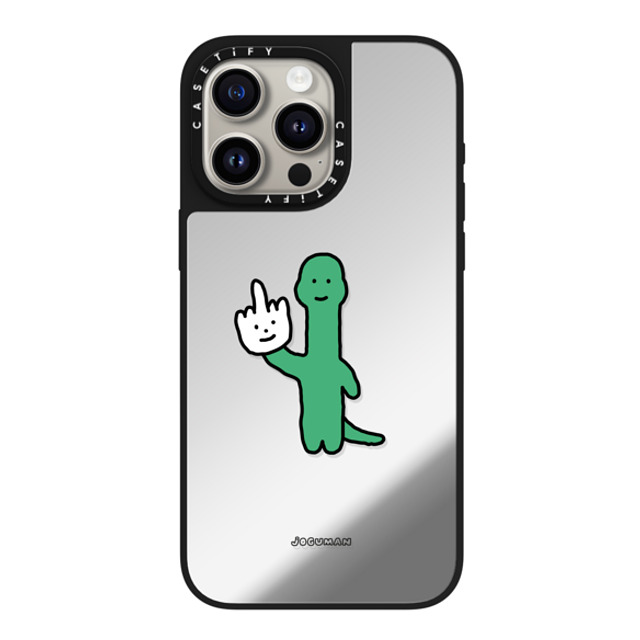 JOGUMAN x CASETiFY iPhone 15 Pro Max ケース Silver on Black ミラーケース MagSafe対応 Talk to the Hand