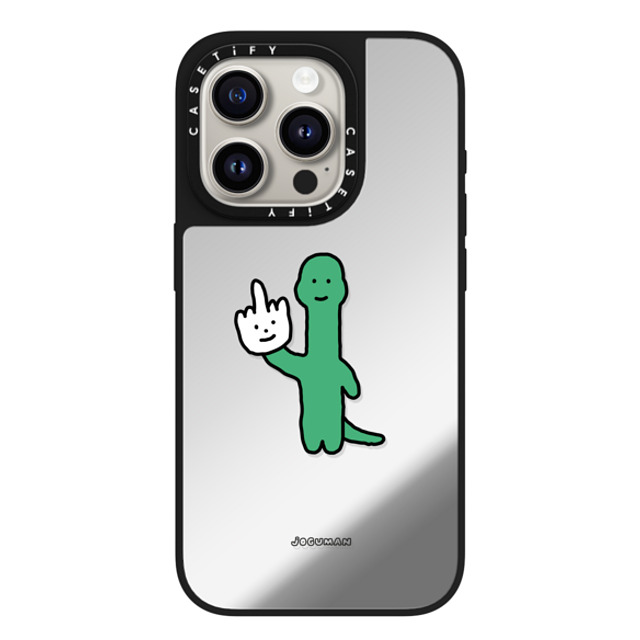 JOGUMAN x CASETiFY iPhone 15 Pro Case Silver on Black ミラーケース MagSafe対応 Talk to the Hand JOGUMAN x CASETiFY iPhone 15 Pro Case Silver on Black ミラーケース MagSafe対応 Talk to the Hand