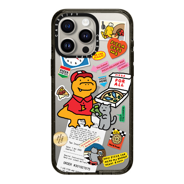 JOGUMAN x CASETiFY iPhone 15 Pro Max ケース ブラック インパクトケース Cutest Pizza Boy