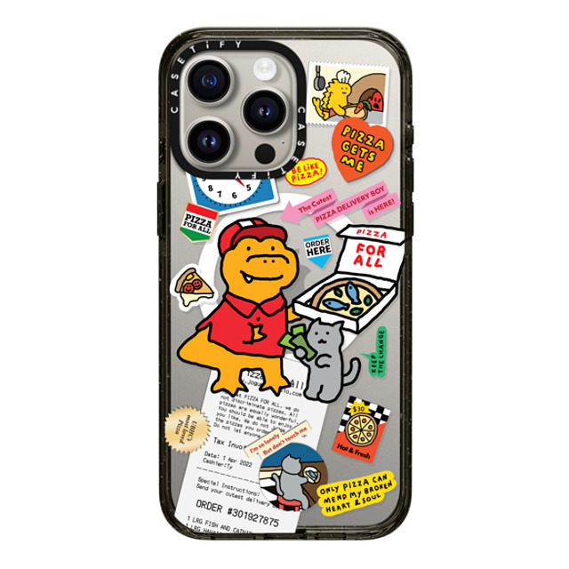 JOGUMAN x CASETiFY iPhone 15 Pro Max ケース ブラック インパクトケース MagSafe対応 Cutest Pizza Boy