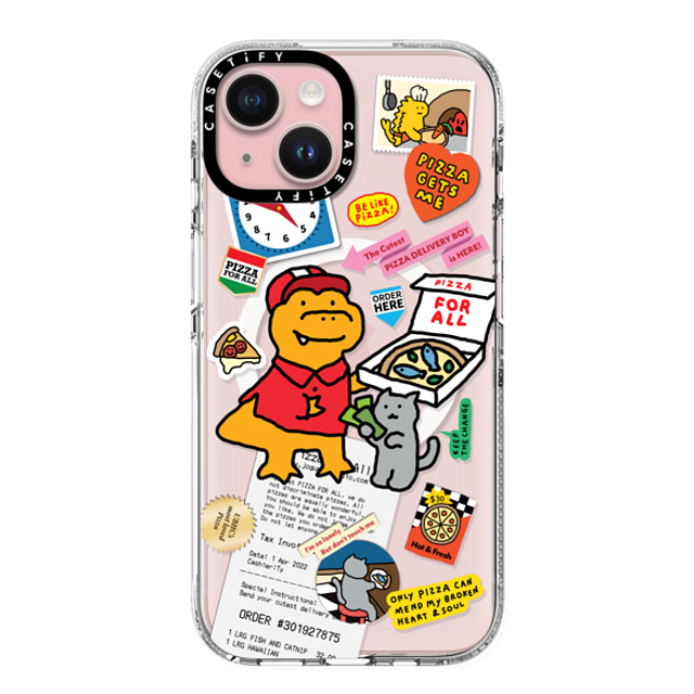 JOGUMAN x CASETiFY iPhone 15 ケース クリア クリア ケース MagSafe対応 Cutest Pizza Boy