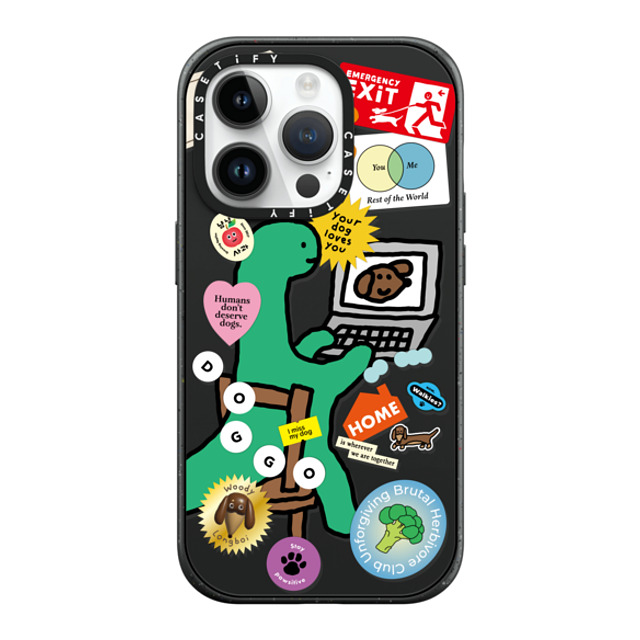 JOGUMAN x CASETiFY iPhone 14 Pro ケース マットブラック インパクトケース MagSafe対応 I Miss My Dog