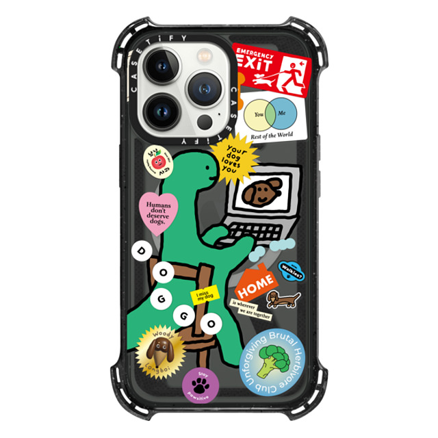 JOGUMAN x CASETiFY iPhone 13 Pro Case Triple Black バウンスケース I Miss My Dog JOGUMAN x CASETiFY iPhone 13 Pro Case Triple Black バウンスケース I Miss My Dog