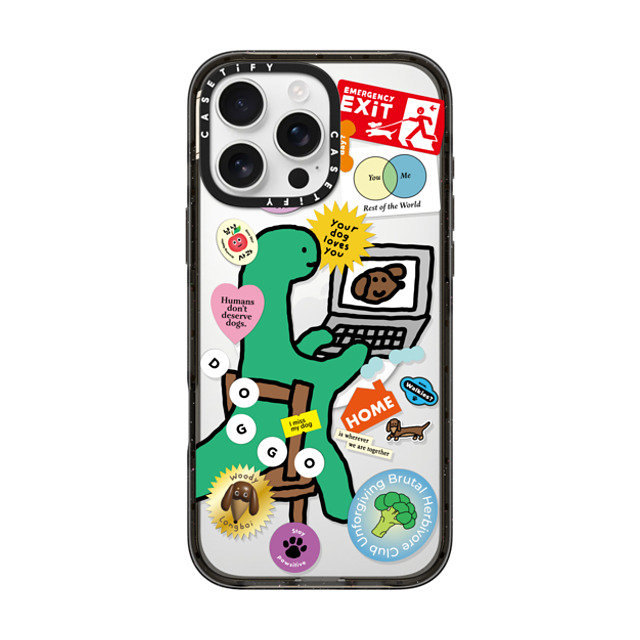 JOGUMAN x CASETiFY iPhone 16 Pro Max ケース ブラック インパクトケース MagSafe対応 I Miss My Dog