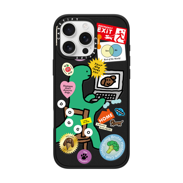 JOGUMAN x CASETiFY iPhone 16 Pro Max ケース マットブラック インパクトケース MagSafe対応 I Miss My Dog