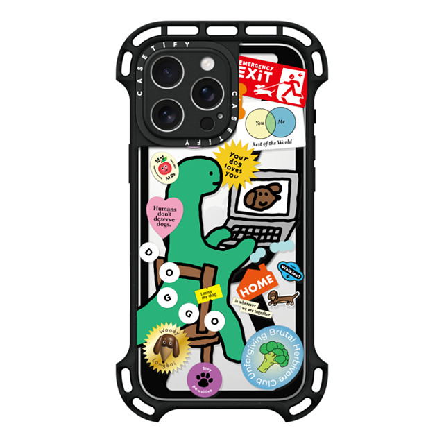 JOGUMAN x CASETiFY iPhone 16 Pro Max ケース ブラック ウルトラ バウンスケース MagSafe対応 I Miss My Dog