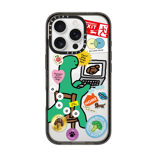JOGUMAN x CASETiFY iPhone 16 Pro ケース ブラック インパクトケース I Miss My Dog