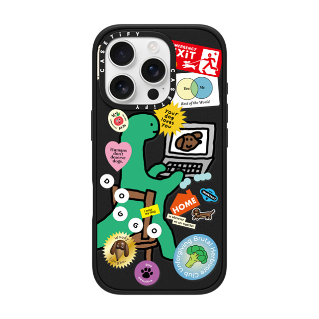 JOGUMAN x CASETiFY iPhone 16 Pro ケース マットブラック インパクトケース I Miss My Dog