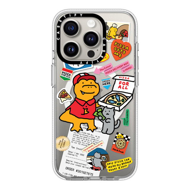 JOGUMAN x CASETiFY iPhone 15 Pro ケース クリア クリア ケース MagSafe対応 Cutest Pizza Boy