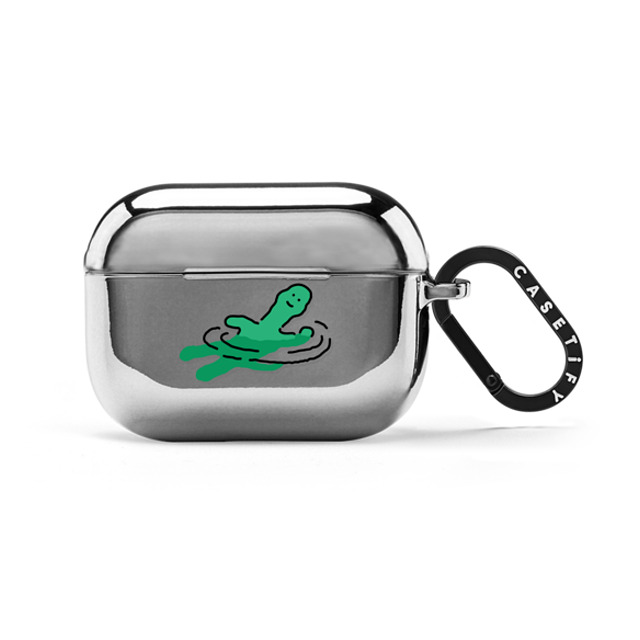 JOGUMAN x CASETiFY AirPods Pro Dinosaur,Animal シルバー ミラー ケース Floating Back to School JOGUMAN x CASETiFY AirPods Pro Dinosaur,Animal シルバー ミラー ケース Floating Back to School