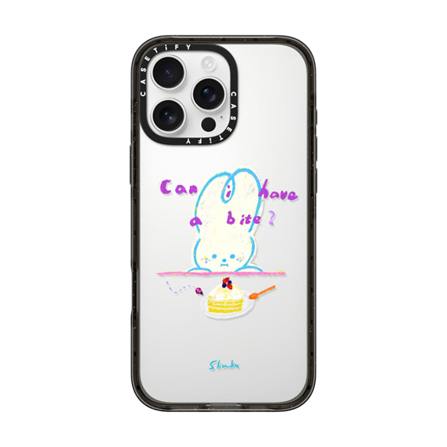 Albee Yau x CASETiFY iPhone 16 Pro Max ケース Bunny,Animal ブラック インパクトケース Shuku: Can I have a bite by Albee Yau Back to School Albee Yau x CASETiFY iPhone 16 Pro Max ケース Bunny,Animal ブラック インパクトケース Shuku: Can I have a bite by Albee Yau Back to School