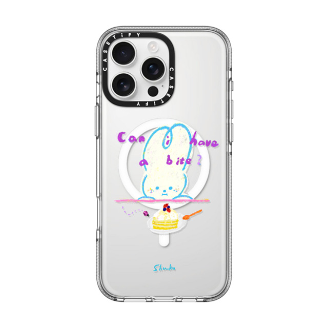 Albee Yau x CASETiFY iPhone 16 Pro Max ケース Bunny,Animal クリア クリア ケース MagSafe対応 Shuku: Can I have a bite by Albee Yau Back to School Albee Yau x CASETiFY iPhone 16 Pro Max ケース Bunny,Animal クリア クリア ケース MagSafe対応 Shuku: Can I have a bite by Albee Yau Back to School