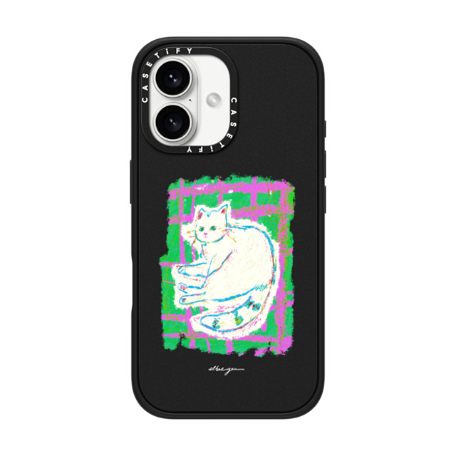 Albee Yau x CASETiFY iPhone 16 ケース Cat,Animal マットブラック インパクトケース MagSafe対応 Never leave your cat and the blanket by Albee Yau Father's Day Albee Yau x CASETiFY iPhone 16 ケース Cat,Animal マットブラック インパクトケース MagSafe対応 Never leave your cat and the blanket by Albee Yau Father's Day